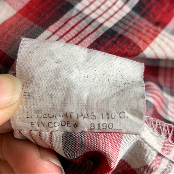 Swiss Cross- Red & Black Plaid Button Up Shirt 6 - Picture 10 of 10